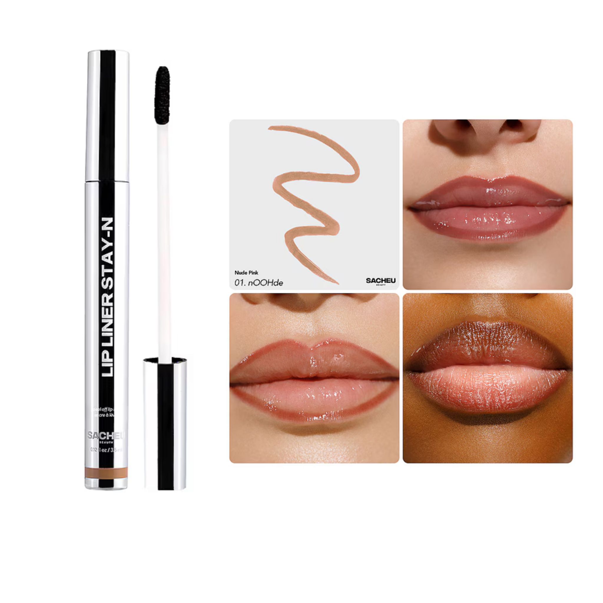 Sacheu Beauty Stay-N Peel Off Lip Liner - 01 Noohde